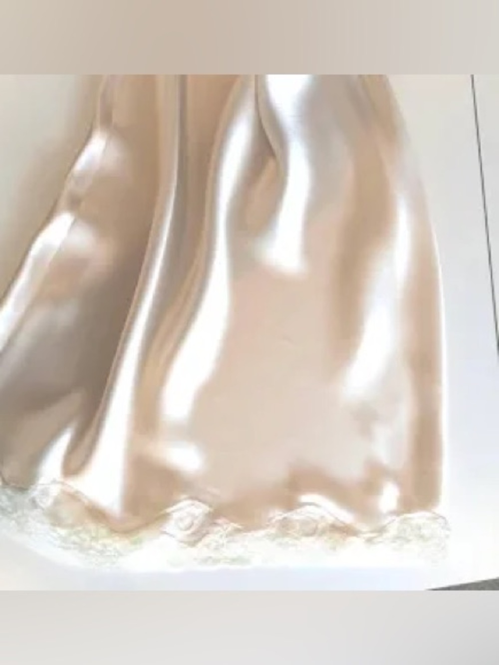 Cream silk  Lace-Trim 1/2 Slip size large